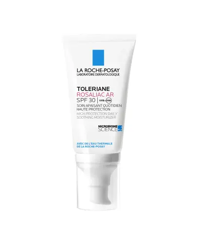 La Roche-Posay Toleriane Rosaliac AR SPF 30 Krem nawilżający przeciw zaczerwienieniom, 50 ml - Kojąca ochrona UV dla skóry wrażliwej, naczynkowej, skłonnej do zaczerwienień i trądziku różowatego