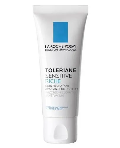 La Roche-Posay Toleriane Sensitive Riche Krem nawilżający, 40 ml - Kojąco-ochronny krem nawilżający do skóry suchej i wrażliwej