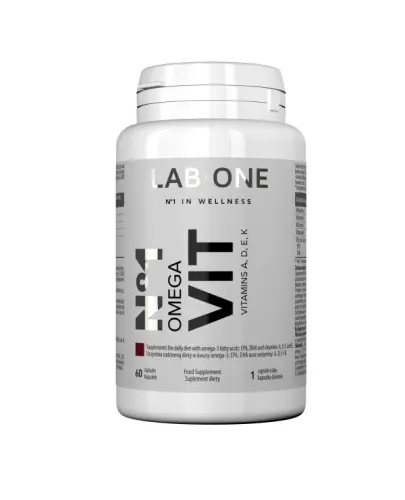 Lab One N°1 Omega Vit, 60 kapsułek - Kwasy Omega-3 z oleju rybiego wzbogacone witaminami A+E+D+K