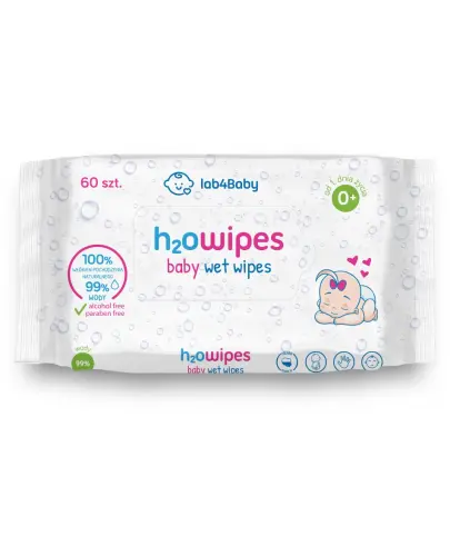 Chusteczki Lab4Baby H2Owipes Baby Wet Wipes, 60 chusteczek - Dla dzieci i niemowląt na bazie wody