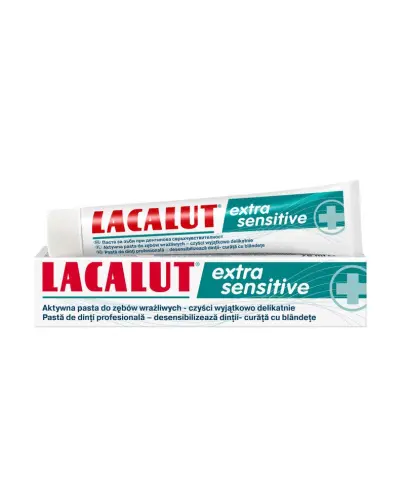 Lacalut Extra Sensitive Pasta do mycia zębów wrażliwych, 75 ml - Zmniejsza nadwrażliwość zębów