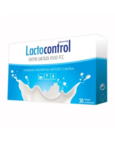 Lactocontrol, 30 tabletek - Z enzymem laktaza dla osób z nietolerancją pokarmową, polegającą na nieprawidłowym trawieniu mleka