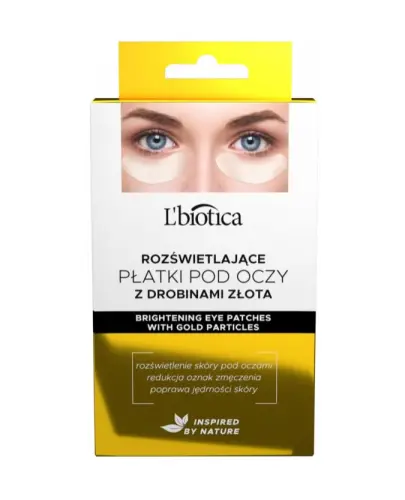 L'Biotica, rozświetlające płatki pod oczy z drobinami złota, 3 x 2 sztuki - Kolagenowe płatki pod oczy