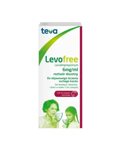 Levofree 6 mg/ml syrop, 120 ml - Do objawowego leczenia suchego kaszlu