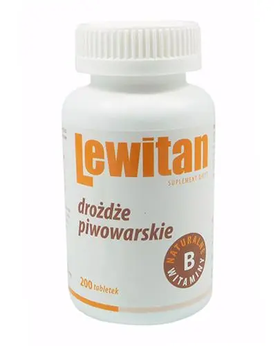 Lewitan Drożdże piwowarskie, 200 tabletek - Naturalne źródło witamin z grupy B