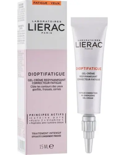 Lierac Dioptifatigue żel-krem pod oczy korygujący oznaki zmęczenia, 15 ml - Energetyzujący żel-krem, który koryguje oznaki zmęczenia wokół oczu