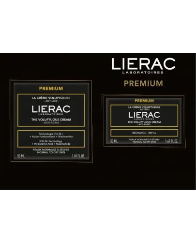 Lierac Premium Bogaty krem przeciwzmarszczkowy + Refill, 50 ml + 50 ml - Opóźnia procesy starzenia skóry 