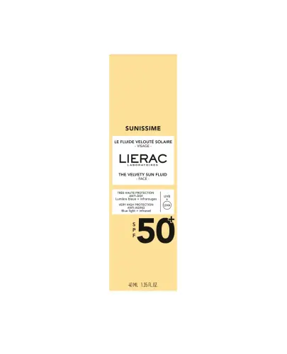 Lierac Sunissime Emulsja do twarzy i dekoltu SPF50+, 40 ml - Wysoka ochrona przeciwsłoneczna i wzmocnienie opalenizny