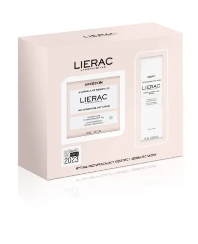 Lierac Arkeskin Krem na dzień, 50 ml + Diopti Rides Krem pod oczy, 15 ml - Zestaw do pielęgnacji twarzy dla kobiet w okresie menopauzy