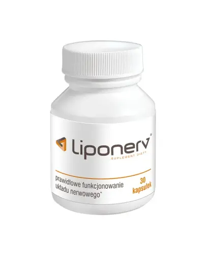 Liponerv, 30 kapsułek - Z kwasami omega-3, kwasem alfa-liponowym, oraz witamin B6 i B12, które pomagają w prawidłowym funkcjonowaniu układu nerwowego