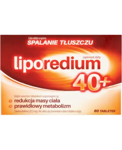 LIPOREDIUM 40+, 60 tabletek - Z ziołowymi składnikami, które wspomagają redukcję masy ciała oraz prawidłowy metabolizm