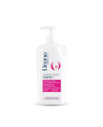 Lirene Lactima Duo Forte+ Terapeutyczny płyn do higieny intymnej, 300 ml - Przywraca naturalną równowagę pH w okolicach intymnych