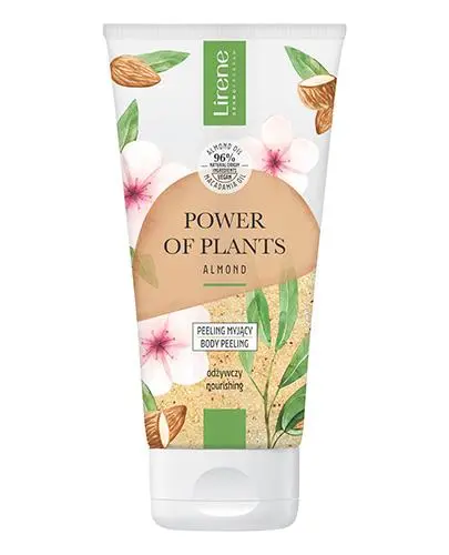 Lirene Power Of Plants Migdał Peeling myjący odżywczy, 175 ml - Łagodna pielęgnacja i głębokie oczyszczenie