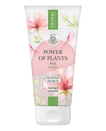 Lirene Power Of Plants Róża Peeling myjący nawilżający, 175 ml - Delikatnie oczyszcza i intensywnie nawilża