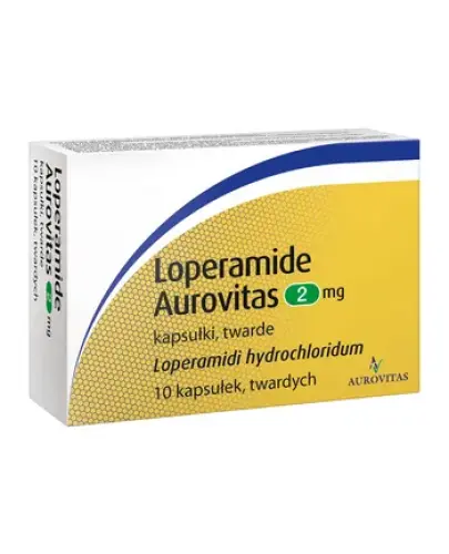 Loperamide Aurovitas 2 mg, 10 kapsułek - Loperamidi hydrochloridum 2 mg, kapsułki twarde