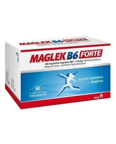 Maglek B6 Forte, 60 tabletek  - Tabletki na niedobory magnezu i witaminy B6