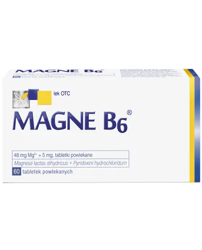 Magne B6,  60 tabletek powlekanych - Na niedobory magnezu i (lub) witaminy B6