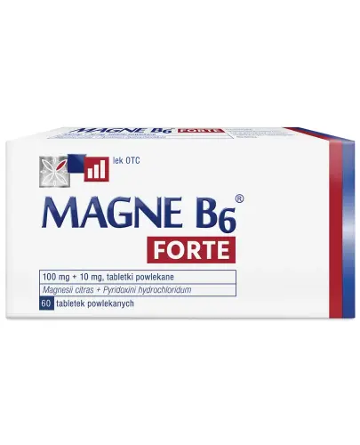 Magne B6 Forte, 60 tabletek powlekanych - Na niedobory magnezu i (lub) witaminy B6