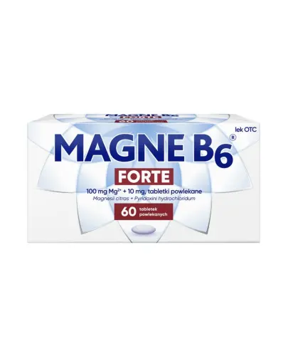 Magne B6 Forte, 60 tabletek powlekanych - Na niedobory magnezu i (lub) witaminy B6