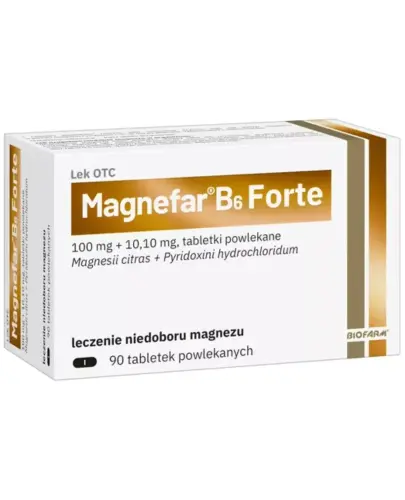 Magnefar B6 Forte, 60 tabletek - Łagodzi objawy niedoboru magnezu