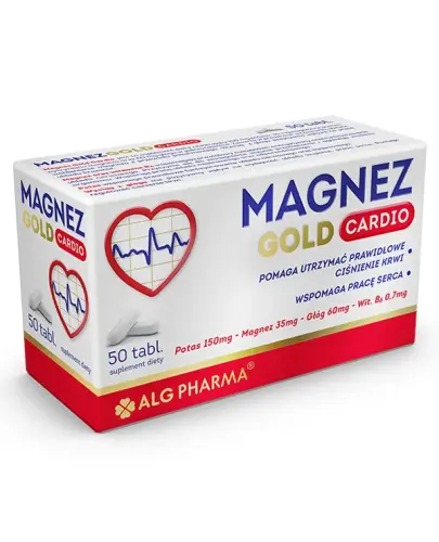 Magnez Gold Cardio, 50 tabletek - Z cytrynianem magnezu, potasem i wyciągiem z głogu, który ma pozytywny wpływ na wydajność układu krążenia, pracę serca