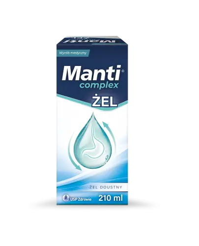 Manti Complex Żel, 210 ml - Objawowe leczenie stanów związanych z refluksem żołądkowo-przełykowym