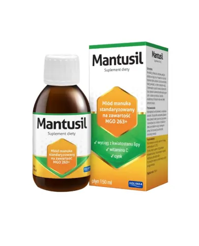 Mantusil płyn, 150 ml - Syrop z miodem manuka