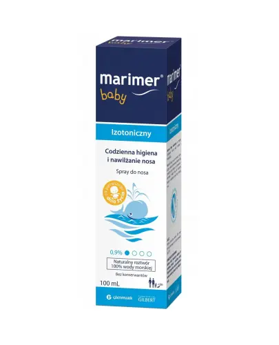 Marimer Baby izotonicznay spray do nosa, 100 ml - Izotoniczny spray do nosa zawierający wodę morską