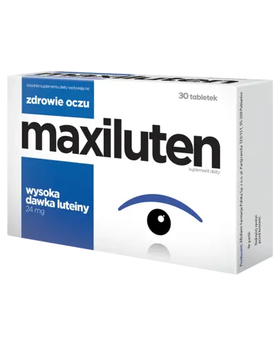 Maxiluten, luteina 24 mg, 30 tabletek - Z Luteiną i zeaksantyną, które wspierają wzrok 