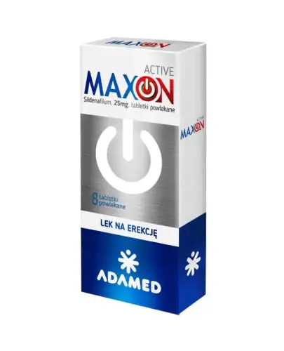 Maxon Active 25 mg, 4 tabletki powlekane  - Dla dorosłych mężczyzn z zaburzeniami erekcji