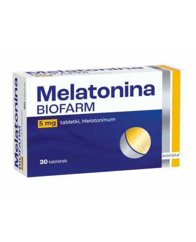 Melatonina Biofarm 5 mg tabletki, 30 sztuk - Pomocniczo stosowana w leczeniu zaburzeń rytmu snu i czuwania