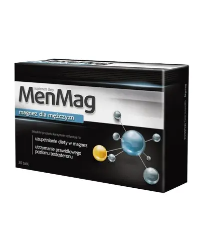 MenMag, 30 tabletek - Uzupełnia magnez, wspomaga zachowanie naturalnej aktywności seksualnej i energii