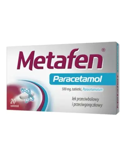 Metafen Paracetamol 500 mg, 20 tabletek - O działaniu przeciwbólowym i przeciwgorączkowym