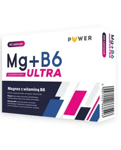 Mg+B6 Ultra, 60 tabletek - Suplement diety z magnezem i witaminą B6, które wspomagają prawidłowe funkcjonowanie układu nerwowego.