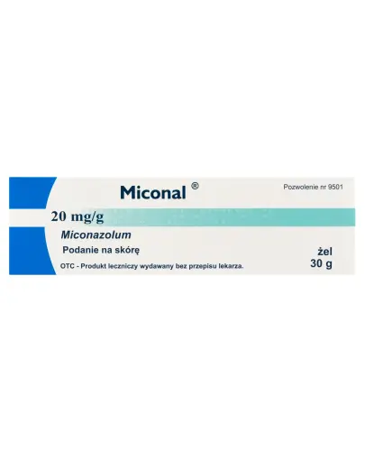 Miconal, 20 mg/g, żel, 30 g - Żel przeciwgrzybiczy do stosowania miejscowego, na skórę