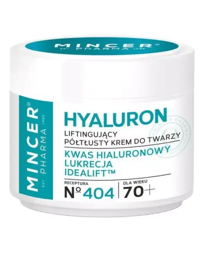 Mincer Pharma Hyaluron 404 Liftingujący półtłusty krem do twarzy, 50 ml - Zaawansowana formuła z kwasem hialuronowym