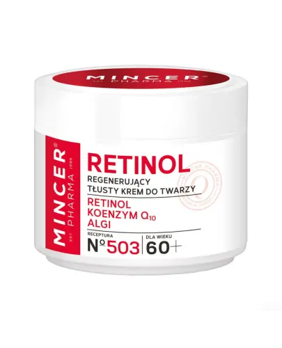 Mincer Pharma Retinol No 503,  tłusty krem do twarzy 60+, 50 ml - Spłyca zmarszczki oraz poprawia owal twarzy