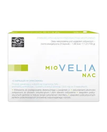 Miovelia NAC, 15 kapsułek - Zawiera 1200 mg NAC, substancji, która wpływa na stymulację owulacji