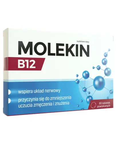 Molekin B12 100 µg, 60 tabletek powlekanych - Wspiera prawidłowe funkcjonowanie układu nerwowego