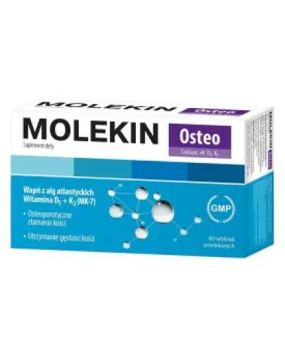 Molekin Osteo, 60 tabletek powlekanych - Suplement diety z wapniem i witaminami D3 i K2