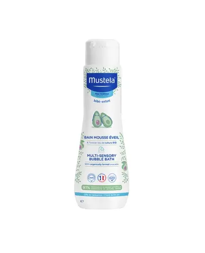 Mustela Bebe-Enfant, płyn "Bąbelkowa Kąpiel" z organicznym awokado, 750 ml - Płyn do kąpieli, który delikatnie oczyszcza wrażliwą skórę dziecka i włosy