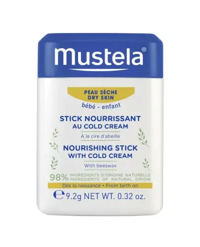 Mustela Bebe-Enfant Sztyft ochronny z Cold Cream, 9,2 g - Odżywczy sztyft dla niemowląt i dzieci z Cold Cream