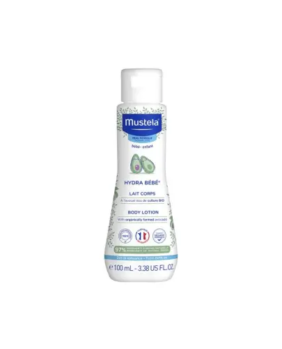 Mustela Hydra Bebe, mleczko do ciała z organicznym awokado, 100 ml - Mleczko do ciała z organicznym awokado, które nawilża i wzmacnia barierę ochronną skóry