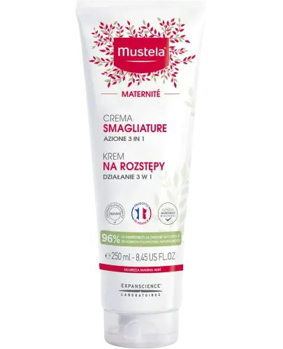 Mustela Maternite Krem na rozstępy 3w1, 250 ml - Zapobiega i ogranicza pojawianie się rozstępów