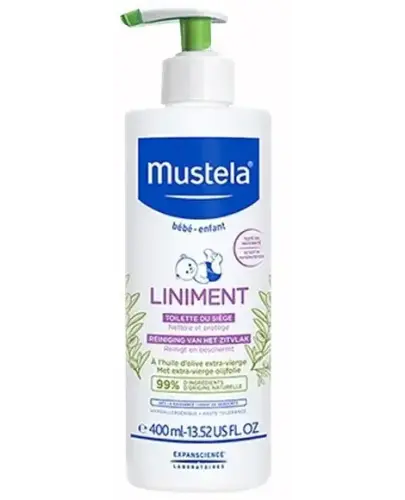 Mustela Liniment Emulsja, 400ml - do czyszczenia pupy niemowlaka, przy każdej zmianie pieluszki