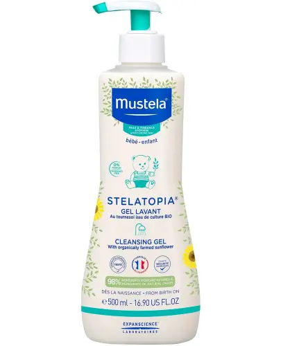 Mustela Stelatopia Żel do mycia, 500ml - Dla skóry skłonnej do atopii