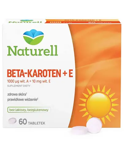 Naturell Beta-Karoten + E, tabletki 60 sztuk - Wspierają zachowanie zdrowej skóry