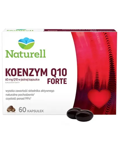 Naturell Koenzym Q10 Forte, 60 kapsułek - Suplement diety z koenzymem Q10. Dla osób po 50. roku życia.