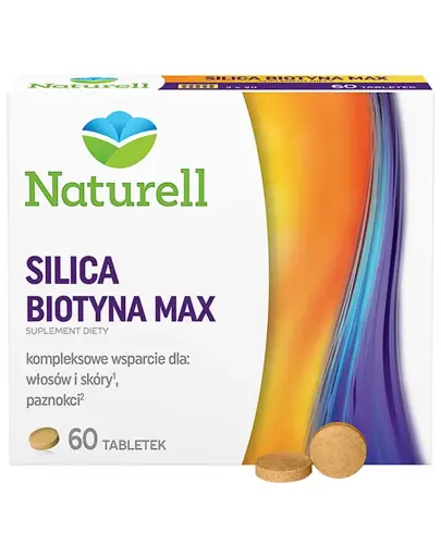 Naturell Silica Biotyna Max, 60 tabletek - Z biotyną, która pomaga zachować zdrową skórę i włosy