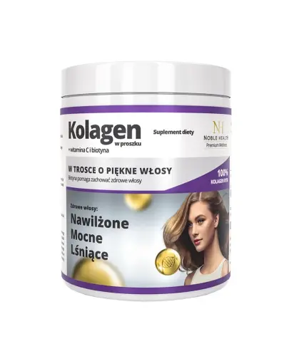 Noble Health Kolagen + Witamina C i Biotyna, 100 g - Z kolagenem pozyskiwanym z ryb morskich